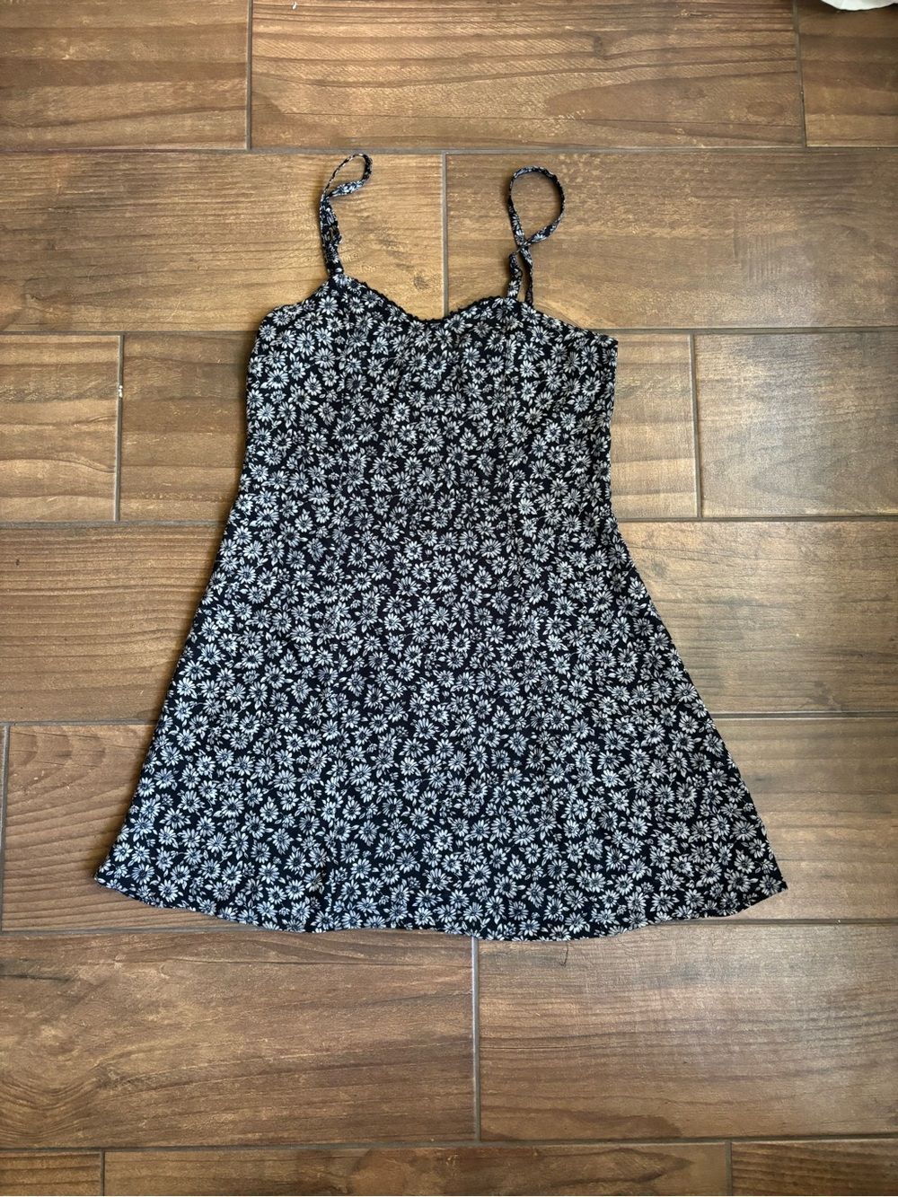 Vintage Sheer Beauty Parlour Black White Floral Slip Dress Made in USA Size S